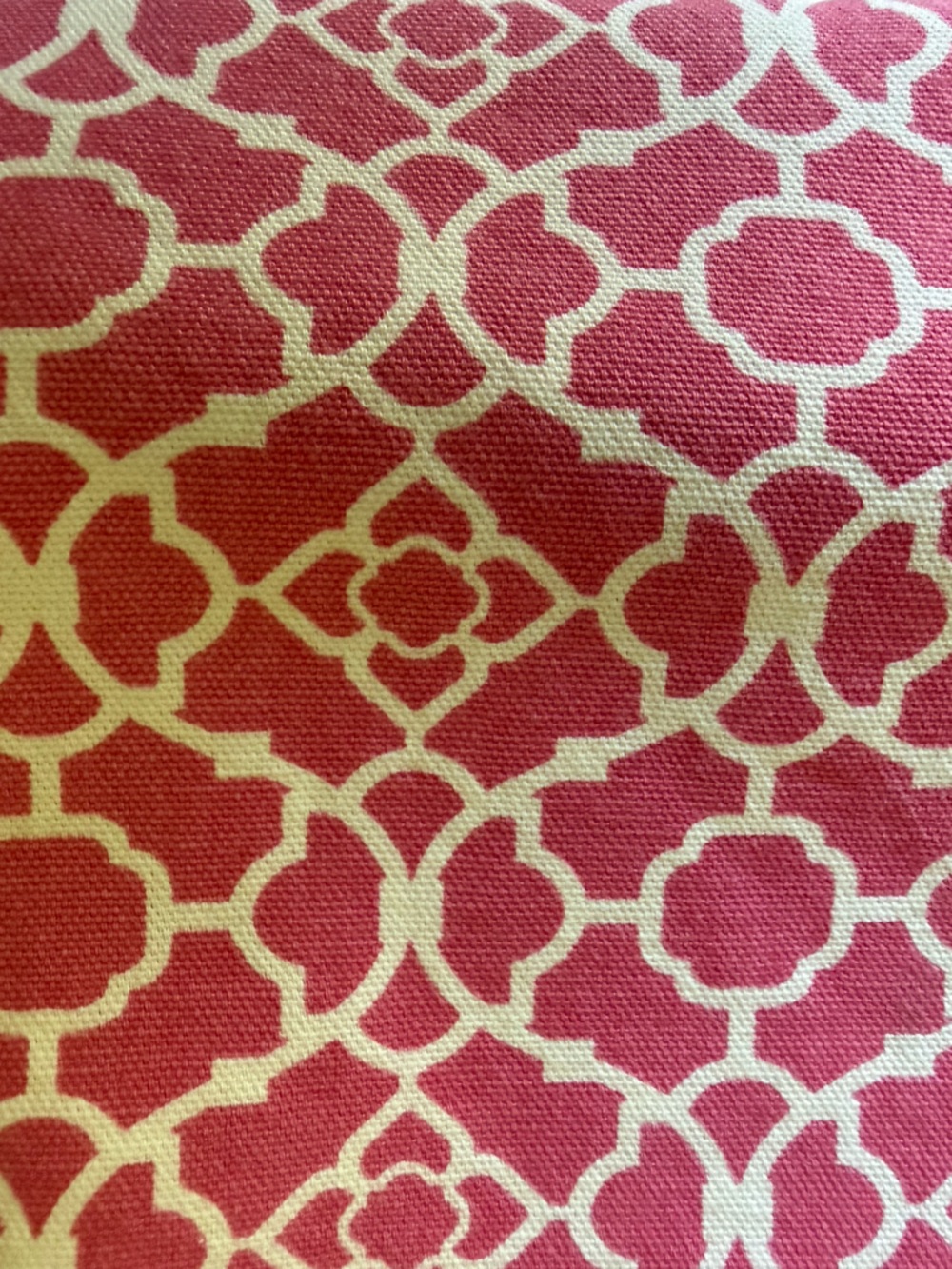 Coral and Cream Geometric Print Fabric